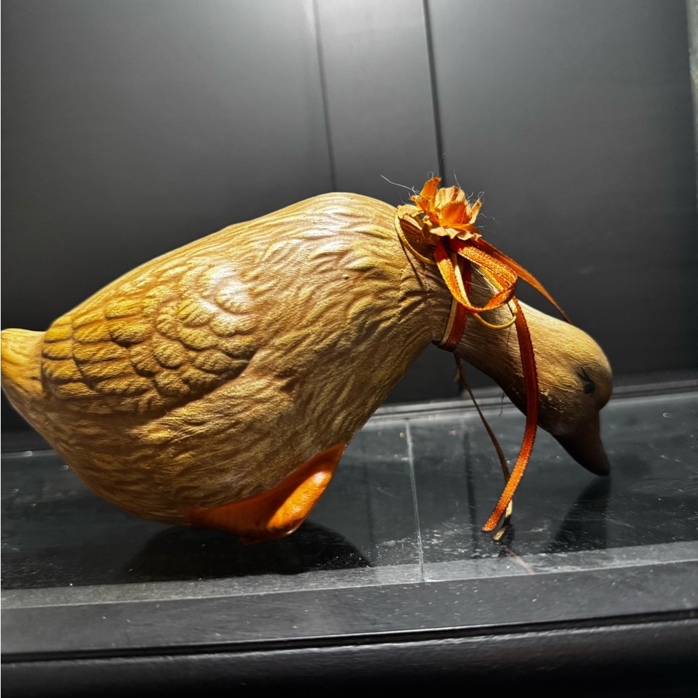 Brown and Orange Goose Figurine